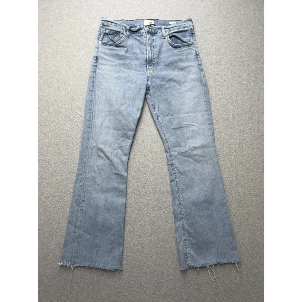 Citizens Of Humanity Isola Jeans Womens 31 Blue Mid Rise Stretch Bootcut Raw Hem - Picture 1 of 14